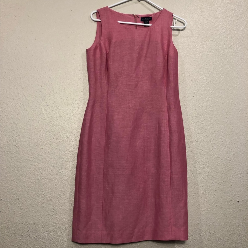 Pink linen dress